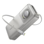 Power bank Baseus "Free2Pull" s jednim USB-C izlazom i ugrađenim izvlačnim USB-C kabelom, 65W - 20000 mAh - sivi