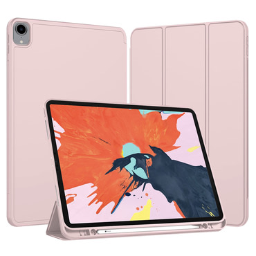 Techsuit "Flex Trifold” tok ceruzatartóval iPad Pro 12.9 2018 / iPad Pro 12.9 2020 / iPad Pro 12.9 2021 / iPad Pro 12.9 2022 készülékhez - pink