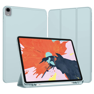 Techsuit "Flex Trifold” tok ceruzatartóval iPad Pro 12.9 2018 / iPad Pro 12.9 2020 / iPad Pro 12.9 2021 / iPad Pro 12.9 2022 készülékhez - sky blue
