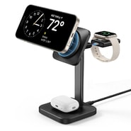 Vezeték nélküli QI 3 az 1-ben töltőállomás ESR "HaloLock" Apple készülékekhez – iPhone, Apple Watch, AirPods (15W), RGB világítással és mágneses tartóval – fehér