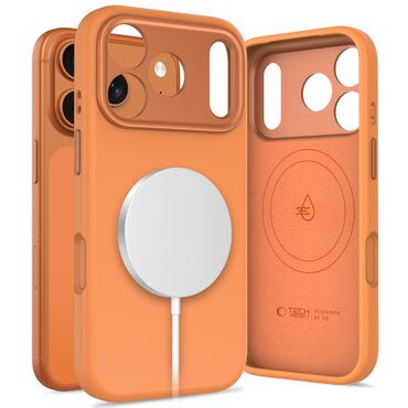 Tech-Protect „Uniq MagSafe” szilikontok iPhone 17 Pro-hoz – cosmic orange