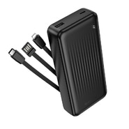 Borofone BJ79A 20000 mAh 74Wh power bank beépített USB-A/USB-C/Lightning kábelekkel - fekete
