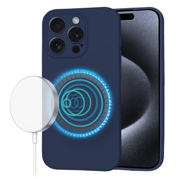 Techsuit SoftFlex MagSafe szilikon tok iPhone 15 Pro készülékhez - kék