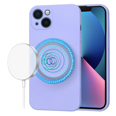 Techsuit SoftFlex MagSafe szilikon tok iPhone 13 készülékhez - lila