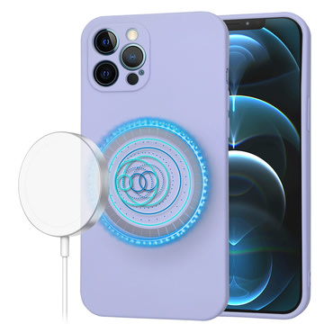 Techsuit SoftFlex MagSafe szilikon tok iPhone 12 Pro Max készülékhez - lila