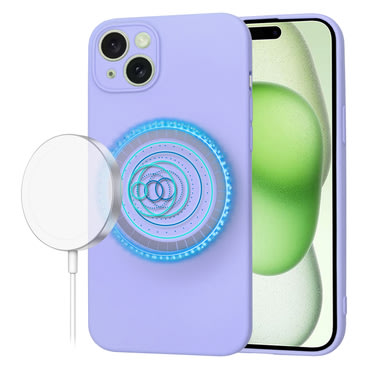 Techsuit SoftFlex MagSafe szilikon tok iPhone 15 Plus készülékhez - lila