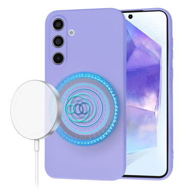 Techsuit SoftFlex MagSafe szilikon tok Samsung Galaxy A55 készülékhez - lila