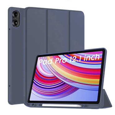 Techsuit "Flex Trifold” tok ceruzatartóval Xiaomi Redmi Pad Pro / Xiaomi Poco Pad / Redmi Pad Pro 5G készülékhez - dark blue