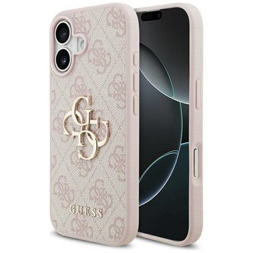 Eredeti kemény TPU tok Guess "4G Big Metal Logo" iPhone 17 készülékekhez - pink