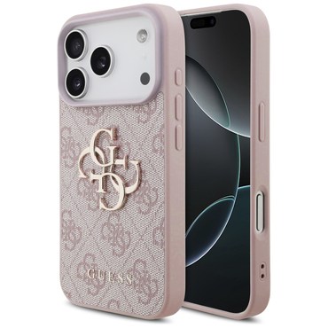 Eredeti kemény TPU tok Guess "4G Big Metal Logo" iPhone 17 Pro Max készülékekhez - pink