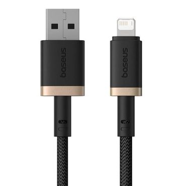 USB-lightning töltő- és adatkábel Baseus Dura Series - 2.4A, 480Mbps - 2 m - arany/fekete