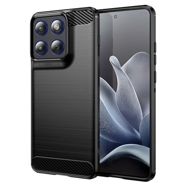 TPU gél tok "Brushed Carbon" Motorola Edge 70 készülékekhez - fekete