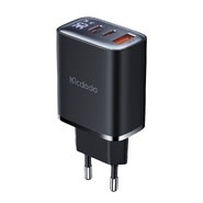 Fali töltő Mcdodo CH-2180 30W 2x USB-C, 1x USB-A kimenettel és digitális kijelzővel – fekete