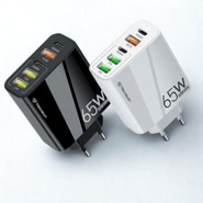 Fali töltőadapter 65W Techsuit PentaXPower "CHC2" GaN technológiával, három USB és két USB-C kimenettel