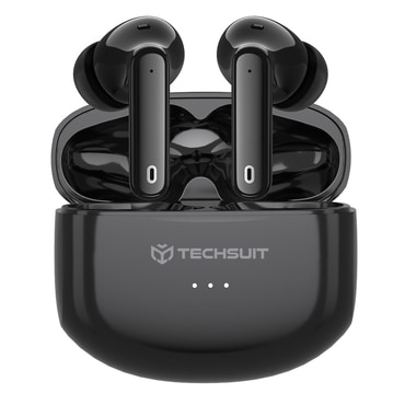 Techsuit "Audira Pro CW1" vezeték nélküli Bluetooth fülhallgató ANC technológiával és érintésvezérléssel – fekete