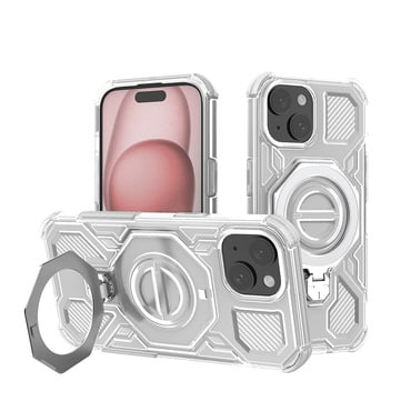 Hibrid tok "Carbon Shield Pro" iPhone 15 készülékekhez - white transparent