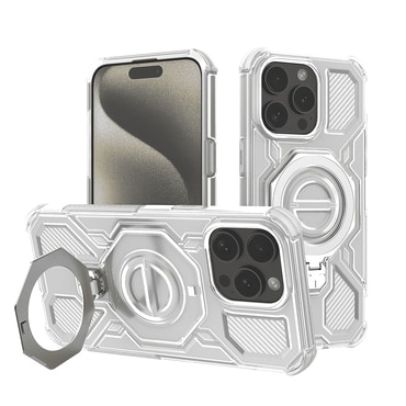 Hibrid tok "Carbon Shield Pro" iPhone 15 Pro készülékekhez - white transparent