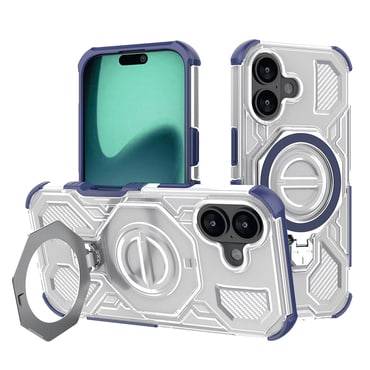 Hibrid tok "Carbon Shield Pro" iPhone 16 készülékekhez - blue transparent