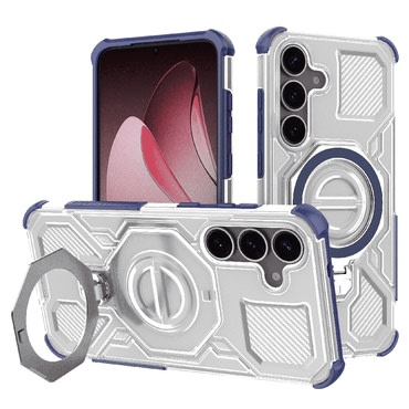 Hibrid tok "Carbon Shield Pro" Samsung Galaxy S25 készülékekhez - blue transparent