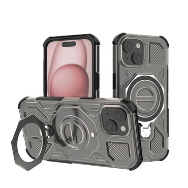 Hibrid tok "Carbon Shield Pro" iPhone 15 készülékekhez - smoke black