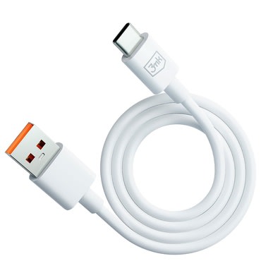 USB-A → USB-C töltő- és adatkábel 3mk "Hyper Silicone" – 60W – 1,2 m – fehér