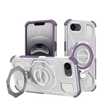 Hibrid tok "Carbon Shield Pro" iPhone 16e készülékekhez - purple transparent