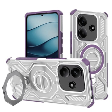 Hibrid tok "Carbon Shield Pro" Xiaomi Redmi Note 14 5G készülékekhez - purple transparent