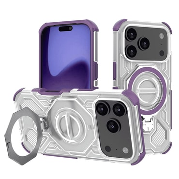 Hibrid tok "Carbon Shield Pro" iPhone 17 Pro készülékekhez - purple transparent