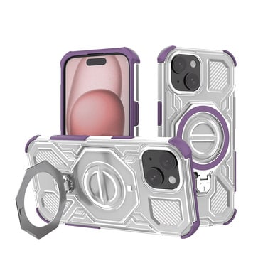 Hibrid tok "Carbon Shield Pro" iPhone 15 készülékekhez - purple transparent