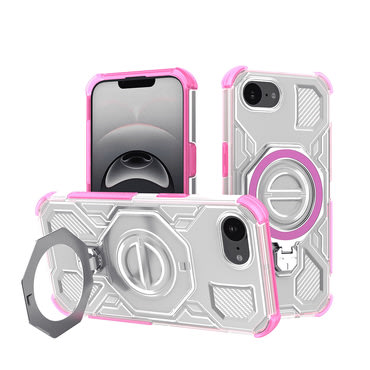 Hibrid tok "Carbon Shield Pro" iPhone 16e készülékekhez - pink transparent