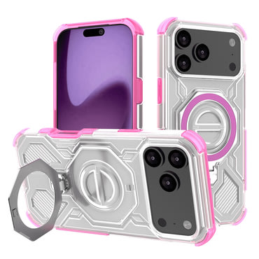 Hibrid tok "Carbon Shield Pro" iPhone 17 Pro Max készülékekhez - pink transparent