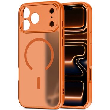 Tech-Protect „BasicMag” szilikontok iPhone 17 Pro Max-hoz – matte cosmic orange
