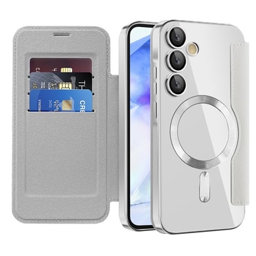 Nyitható tok "SmartMag Book" MagSafe technológiával és RFID pénztárcával Samsung Galaxy A55 készülékekhez - gray