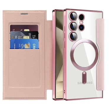 Nyitható tok "SmartMag Book" MagSafe technológiával és RFID pénztárcával Samsung Galaxy S24 Ultra készülékekhez - black