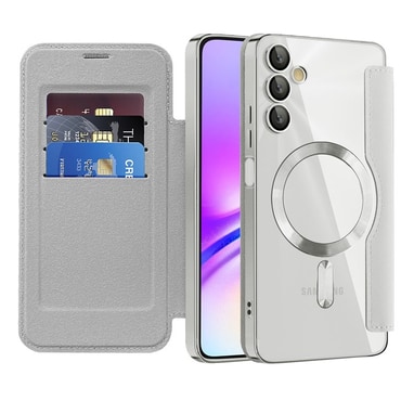 Nyitható tok "SmartMag Book" MagSafe technológiával és RFID pénztárcával Samsung Galaxy A05s készülékekhez - gray