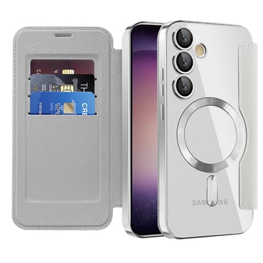 Nyitható tok "SmartMag Book" MagSafe technológiával és RFID pénztárcával Samsung Galaxy S23 Plus készülékekhez - gray